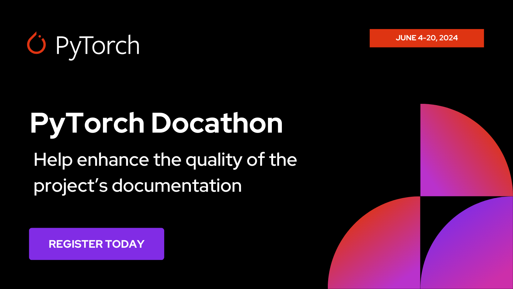 PyTorch Docathon banner